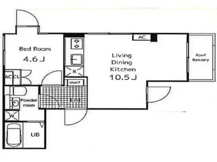 SOU三軒茶屋II(1LDK/3階)の間取り写真