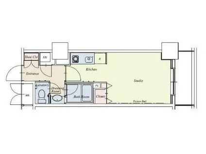 HF駒沢公園レジデンスTOWER(ワンルーム/12階)の間取り写真