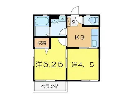 ガジュマル(2K/2階)の間取り写真