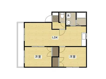 エスペランサA(2LDK/1階)の間取り写真
