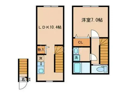 アザレ東武練馬(1LDK/2階)の間取り写真