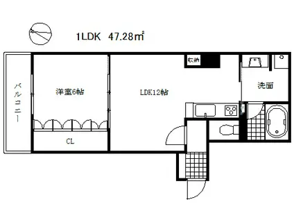 リーガル神戸三宮山手(1LDK/4階)の間取り写真
