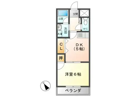 URBAN(1DK/3階)の間取り写真