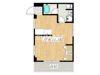 ハイツエバーグリーン(ワンルーム/4階)の間取り写真