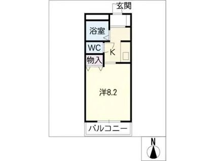 リトル黒川(1K/2階)の間取り写真