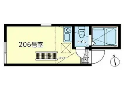 サザン本陣跡別館(ワンルーム/2階)の間取り写真