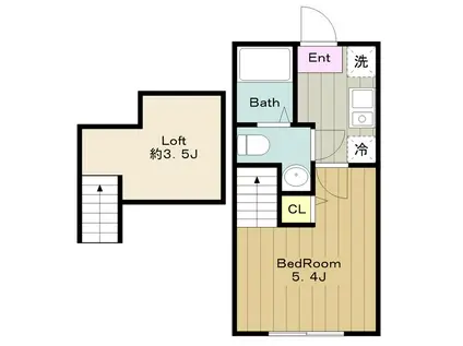 エクセルステージ大塚帝京大学(1K/2階)の間取り写真