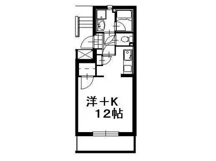 スカイヒルズきらり(ワンルーム/2階)の間取り写真