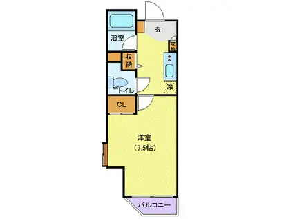 NSコート139REX新橋(1K/2階)の間取り写真