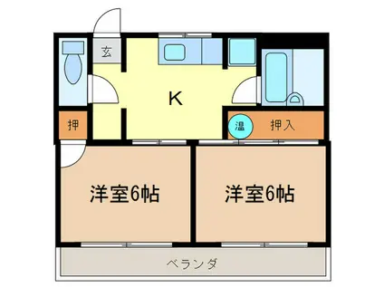 マルジンマンション(2K/4階)の間取り写真