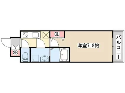 エスリード神戸三宮ノースゲート(1K/10階)の間取り写真