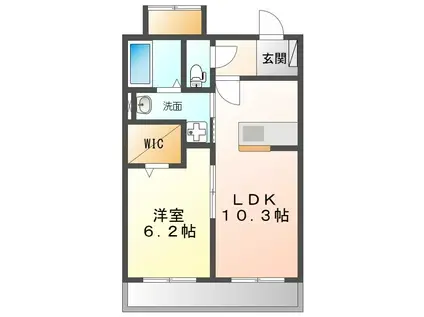 GRAND VILLA(1LDK/1階)の間取り写真