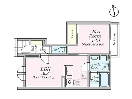 オルキデ蘆花公園(1LDK/1階)の間取り写真