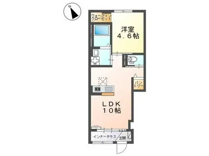 FIRST(1LDK/1階)の間取り写真