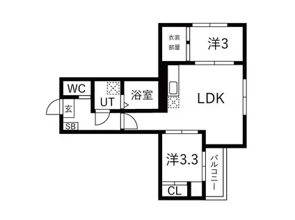 ILUSION新瑞橋(2LDK/2階)の間取り写真