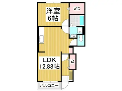 プレッソ安曇野(1LDK/1階)の間取り写真