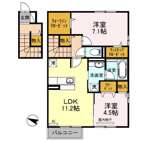 サンシャイン北斗(2LDK/2階)の間取り写真
