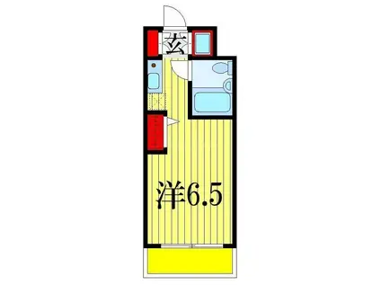 ベルトピア本中山(ワンルーム/3階)の間取り写真