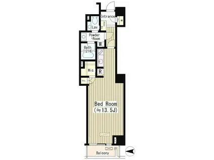 恵比寿ガーデンテラス弐番館(1K/4階)の間取り写真