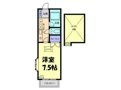 メゾンドジュネス(1K/1階)の間取り写真