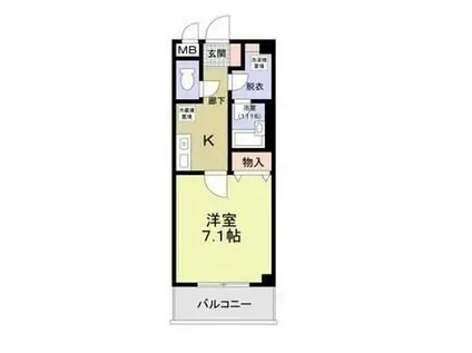 ブドワール21(1K/3階)の間取り写真