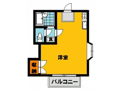 メゾン・ド・ドムール(ワンルーム/2階)の間取り写真