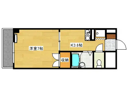 カサ・デ・ソル己斐(1K/7階)の間取り写真