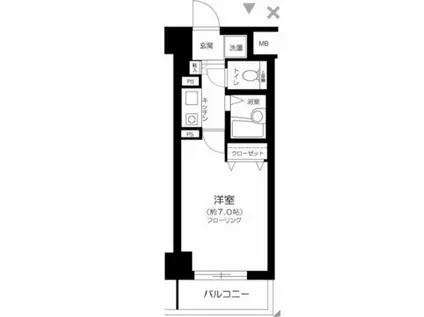 菱和パレス三田慶大前(1K/1階)の間取り写真