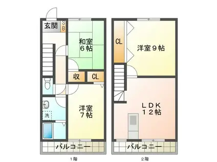 レイクサイドヴィラF(3LDK/2階)の間取り写真