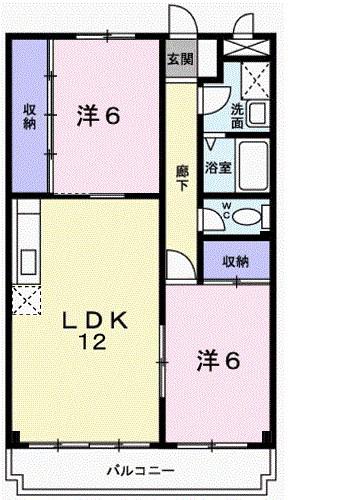 エルタウン(2LDK/2階)の間取り写真