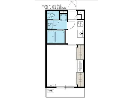 リブリ・サニーグレイス(1K/3階)の間取り写真