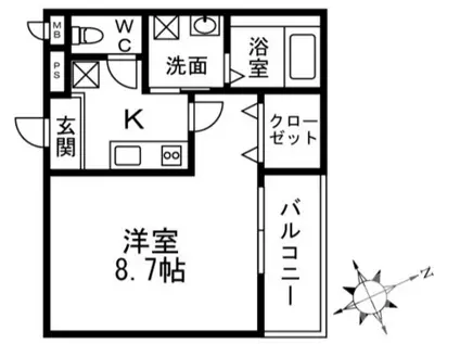 ラメゾン向陵中町II番館(1K/1階)の間取り写真