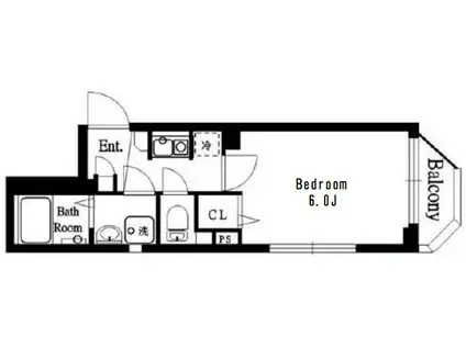 THE ROOMS 武蔵小山(1K/4階)の間取り写真