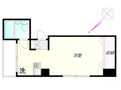 グレイス戸塚(ワンルーム/4階)の間取り写真