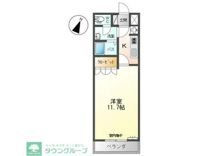 カサ・ベルデII(1K/1階)の間取り写真