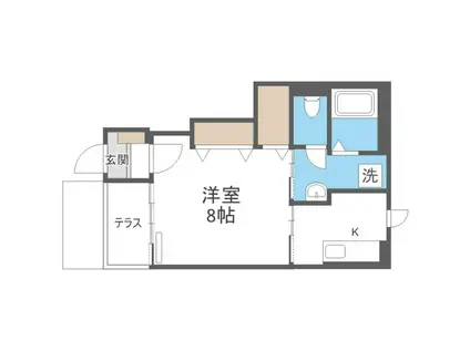 アムール香椎駅前II(1K/1階)の間取り写真