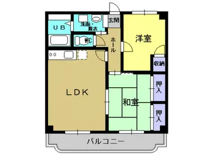 クリアライト小池(2LDK/3階)の間取り写真