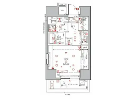 クレイシアIDZ三田(1K/7階)の間取り写真