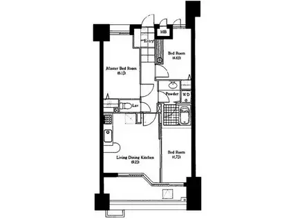 ラナイタウンルネッサンスグランドハイライズ(3DK/6階)の間取り写真