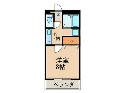 レジデンスAOI(1K/3階)の間取り写真