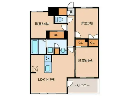 S-RESIDENCE伊都ATTIRANT(3LDK/8階)の間取り写真
