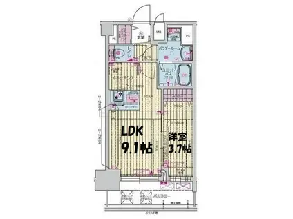 プレサンス上前津ディアシス(1LDK/10階)の間取り写真