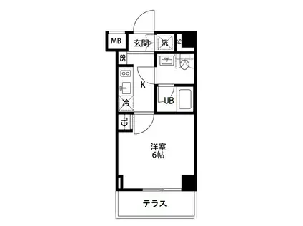 ルクレ高野台レジデンス(1K/2階)の間取り写真