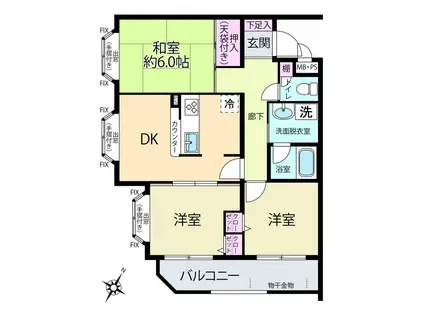 NICアーバンハイム戸塚(3DK/2階)の間取り写真