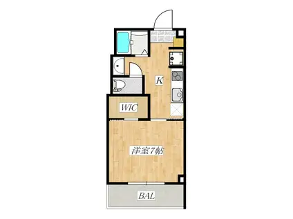 ノースガーデン(1K/1階)の間取り写真