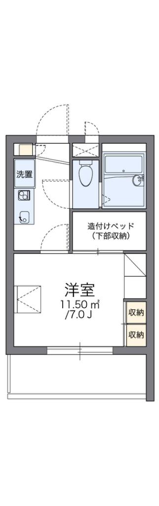 レオパレスボムール(1K/1階)の間取り写真
