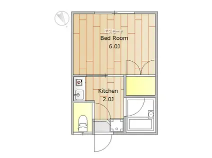 ELRIO玉堤(1K/1階)の間取り写真