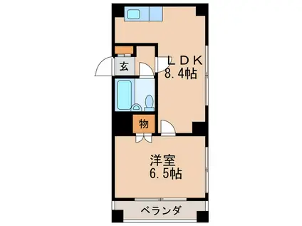 ヴィラウエスト(1LDK/5階)の間取り写真