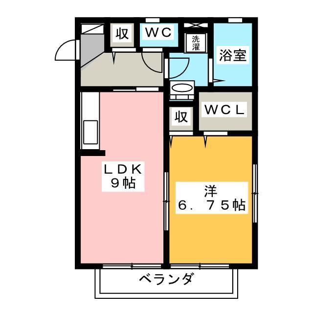 ソレイユ(1LDK/2階)の間取り写真