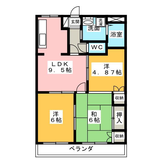 サンモールM(3LDK/1階)の間取り写真
